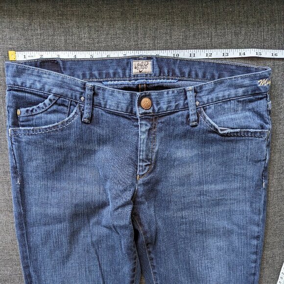 Goldsign Misfit Straight Leg Stretch Blue Jeans - Picture 11 of 14